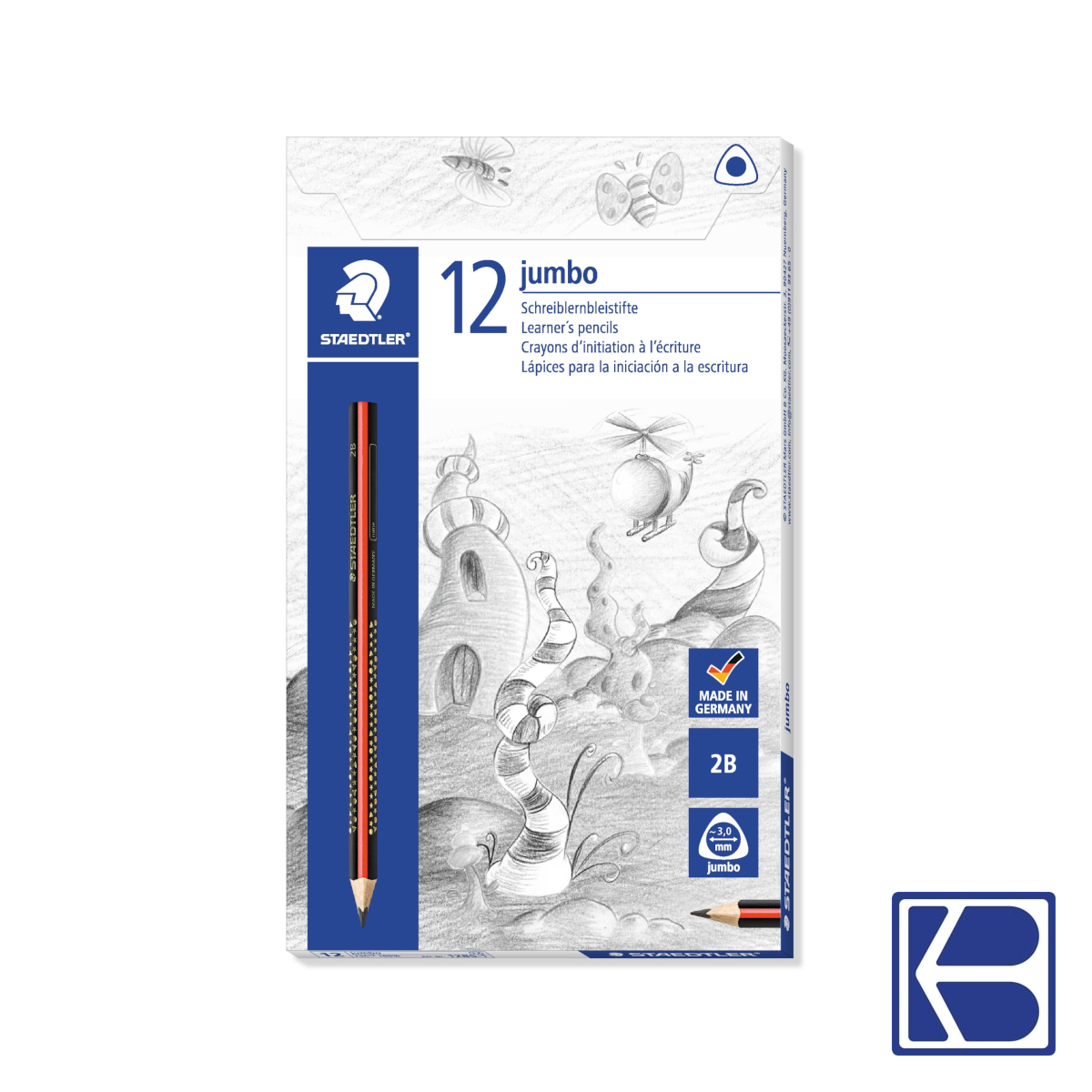 Staedtler | Jumbo Learner Pencil 1285-1 | Hardness 2B | Box of 12